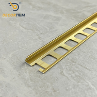 DECORTRIM Profilé linéaire métallique en aluminium à bord ouvert pour la protection des transitions de revêtements de sol modernes et l'application de carreaux de céramique