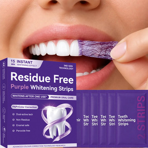 Tiras Blanqueadoras de Dientes Púrpuras Sin Residuos, Efecto Blanqueador Instantáneo en 15 Minutos, Tecnología de 3.ª Generación, Corrección de Color PAP - Product Image 1