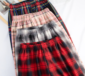 Nouveau <span class=keywords><strong>pantalon</strong></span> décontracté pour <span class=keywords><strong>femme</strong></span>, taille haute, style coréen, à carreaux, doublé polaire, épais et ample, coupe large, collection automne-hiver - Product Image 4