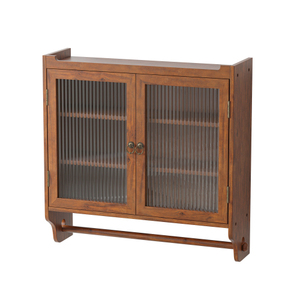 Porta Vintage in vetro marrone a tre livelli mobile portasciugamani a doppia porta Design per bagno sala da pranzo-Temu FCJ non disponibile