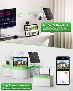 ソーラーセキュリティカメラ ワイヤレス屋外用 10インチモニター付き、10CH NVR 2K監視カメラ 360度対応 °   カラー暗視機能、500GB HDD - Product Image 3