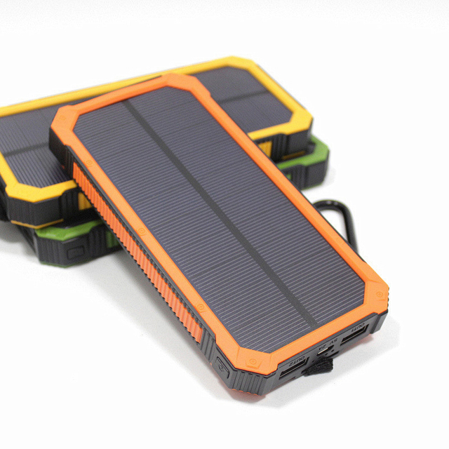 Shockproof Waterproof Solar Power Bank 10000mAh Keychain Outdoor Phone Charger Eco-Friendly Portable
