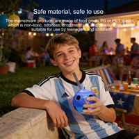 Heiß begehrte 500ml PET LED Disco-Brille mit Strohhalm für Eiswein, Geburtstagsfeiern, Abschlussfeiern, Silvester, Outdoor-Fußball und Nationalmannschaften