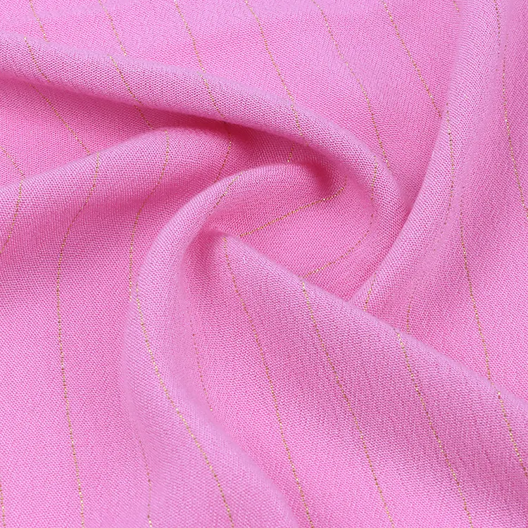 Fashiontex 99.2% viscose crepe 0.8% golen lurex material rayon fabric for dress