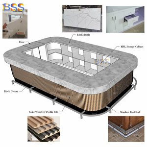 Ideas de mostrador de tienda de sushi, luz Led fantástica, comida rápida en forma de U, Club de vinos, aeropuerto, Hotel, Restaurante <span class=keywords><strong>Español</strong></span>, Mostrador de Bar de cócteles - Product Image 2