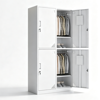 Armoire à casiers en acier à 4 portes avec serrures individuelles et ventilation pour le rangement du personnel des gymnases scolaires