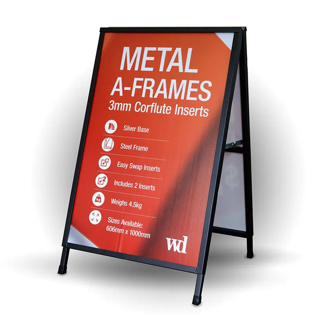 A2 Steel a Board Flip Advertising Display Stand Slide in Metal Pavement Sign