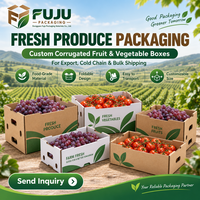 Op maat gemaakte, hoogwaardige, milieuvriendelijke, stevige kartonnen dozen met aangepaste logo-vormen voor landbouw/fruit/groenten, merk FUJU