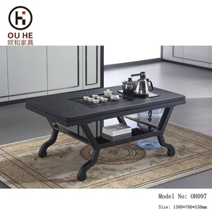โต๊ะน้ำชาเหล็ก Ou He รุ่น Oh097 ขนาด 1300x700x530 มม. สไตล์โบราณ สำหรับห้องนั่งเล่น - Product Image 2