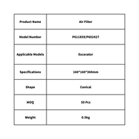 Élément de filtre à air de haute qualité P611859/P602427 pour excavatrice Kobelco SK200 SK210 SK350, remplacement pour Donaldson