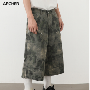 <span class=keywords><strong>Pantalones</strong></span> <span class=keywords><strong>Cortos</strong></span> de Verano Personalizados para <span class=keywords><strong>Hombre</strong></span>, Estilo Holgado, con Estampado Digital Completo, Camuflaje, <span class=keywords><strong>Pantalones</strong></span> de <span class=keywords><strong>Trabajo</strong></span>, Shorts Cargo de Camuflaje de Sarga - Product Image 3