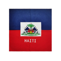 Usine de promotionnel personnalisé coton sérigraphié drapeau Bandana Haïti drapeau Bandana