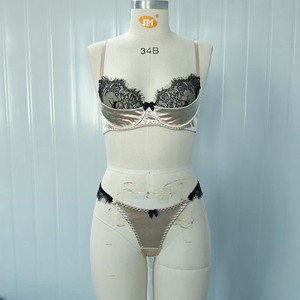 Nuova azienda di moda americana europea traspirante con cuciture in pizzo nero francese con fiocco da donna Sexy copri reggiseno squisito - Product Image 5