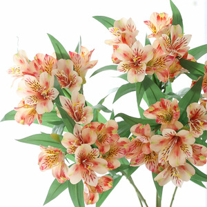 LO-1176 Vente en gros de 3 branches de fleurs artificielles de prunier vert, fausses fleurs de lys péruviennes pour arrangements de vases à domicile - Product Image 5