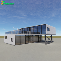 Villa de luxe modulaire préfabriquée en acier, portable, étanche, type conteneur, capsule d'appartement