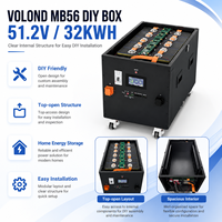 VOLOND EU STOCK Kit de Caja de Batería Apilable DIY de 51.2V 16S con BMS JK 300A V19 para Celdas LiFePO4 Almacenamiento de Energía Solar