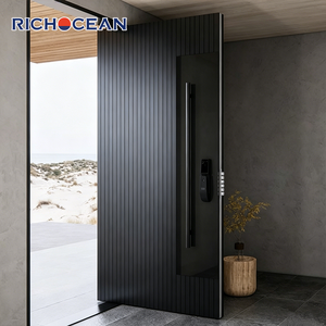 <span class=keywords><strong>Porte</strong></span> d'entrée moderne en aluminium isolé sur mesure RICHOCEAN, <span class=keywords><strong>porte</strong></span> extérieure sécurisée avec serrure intelligente, portes d'entrée pour maisons - Product Image 1