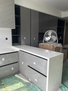 Bóng kết thúc thiết kế <span class=keywords><strong>prefab</strong></span> đá cẩm thạch nhân tạo bàn đá trắng nhà bếp đảo thanh hàng đầu ăn sống cầu thang ngoài trời - Product Image 2