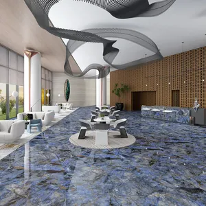 Blue Luxury Stone Sintered Panels 3200x1600mm Flooring Wall Tiles Decorative