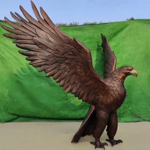 تمثال صقر برونزي مخصص كبير الحجم للحدائق الخارجية، منحوتة نسر طائر للديكور الديني في الحدائق، ماركة JZ - Product Image 5