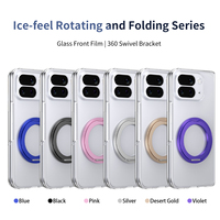 Funda Magnética de Lujo para Pixel 10 Pro Fold con Soporte Giratorio de Aleación 360°, Cristal Templado Antiamarilleo y Carcasa Transparente de PC para Teléfono Móvil