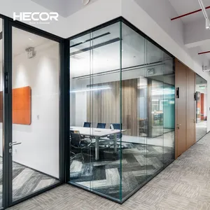 Konferenzraum Aluminium modular schalldicht klar Büro Glas Trennwand Trennwand