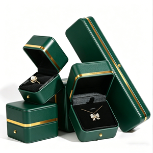 Custom logo Gold-trimmed PU Leather Rounded Corner <b>Ring</b> and Bracelet Boxes, Jewelry Packaging Boxes, Wholesale and On-demand - Product Image 4