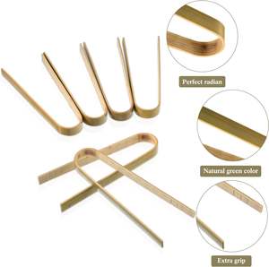 Hochwertige Natürliche Bambus-Zangen für Salat Einweg-Bambus-Zangen für Partys <span class=keywords><strong>Mini</strong></span>-Bambus-Einwegzangen - Product Image 2