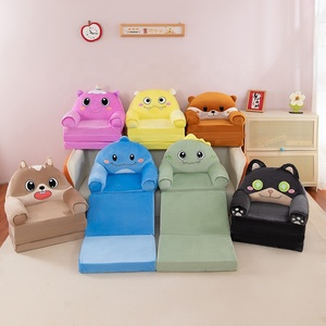 Vendita calda su misura all'ingrosso peluche seggiolino per bambini piccolo animale 3 pieghevole Cum letto per bambini divano schienale sedia pigra divano per bambini - Product Image 5