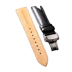 Italië Kalf Echt Lederen Horlogeband Quick Release Horlogeband Smart Polsband 18Mm 20Mm 22Mm Met Vlindersluiting