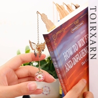 Spécimens de fleurs papillon pendentif signet Style chinois créatif métal plume papeterie marque-pages pour professeur cadeau fournitures