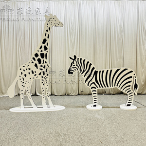 Décoration d'événement de fête en plein air panneaux MDF formes d'animaux accessoire de zèbre toile de fond de <span class=keywords><strong>mariage</strong></span> - Product Image 6