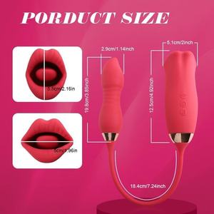 Vibrador de Lengua para Clítoris con 10 Modos de Vibración y Succión, Dildo de Lengua 2 en 1, Vibrador Rosa, Juguete Sexual para <span class=keywords><strong>Mujeres</strong></span> - Product Image 4