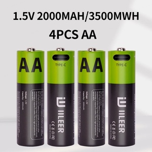 IILEER美国仓库有货 AA 可充电锂电池 1.5V 2000mAh 1700mAh 1400mAh 1200 次循环 高倍率放电电池 - Product Image 6