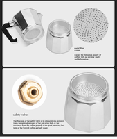 Cafetera Mocha de Aluminio para Estufa, Cafetera Italiana, Cafetera Moka, Cafetera Espresso, Mokapot de Aluminio