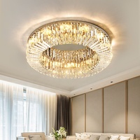 Nouveau luxe rond cristal lampe salon salle à manger lustre moderne maison hôtel décor LED cristal plafonnier