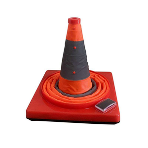 Солнечные оранжевые дорожные конусы из ПВХ и АБС с подсветкой для строительных работ и обеспечения безопасности дорожного движения - Product Image 4