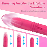 APP-gesteuerter Tragbarer Stoßender Dildo-Vibrator G-Punkt-Klitoris-Stimulator Schmetterlings-Vibrationshöschen Erotisches Spielzeug für Erwachsene