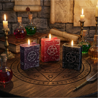 Bougie parfumée Grimoire Pentagramme Occulte Vintage, Artisanale, pour Aromathérapie, Décoration Gothique d'Autel de Sorcière et Maison, Idéale pour les Fêtes
