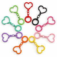 Porte-clés Cœur Couleur Bonbon avec Fermoir à Pression et Anneau à Ressort pour Noël, Cadeau Femme, Accessoires DIY, Breloque de Sac