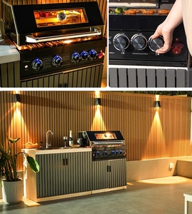 شواية غاز مدمجة حديثة وفاخرة مع شعلة خلفية بالأشعة تحت الحمراء وتشطيب أسود أنيق للشواء في الهواء الطلق - Product Image 6