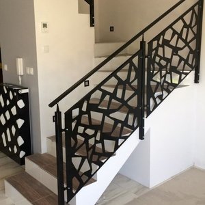 Laser Cut Metal <strong>Stairs</strong> <strong>Railing</strong> CNC Balustrades Handrails Villa <strong>Design</strong> - Product Image 2