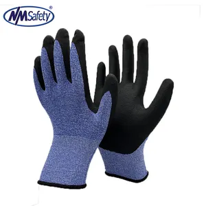 无nm安全样品OEM PPE再生聚酯手套供应商/微泡沫浸渍手套安全/工作手套丁腈涂层