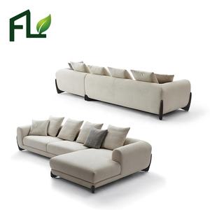 أريكة حديثة من المصنع بسعر المصنع أريكة عصرية لغرفة المعيشة للفنادق ثلاثة مقاعد على شكل حرف L أريكة زاوية مخملية مقطعية - Product Image 1