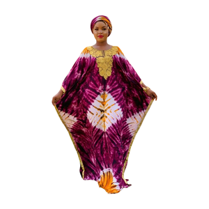 Women's Elegant Rayon <b>Kaftan</b> Casual Sexy Lace Chiffon Asymmetrical Loose Fit Floor-Length Long Sleeves Tie-Dye Eco-Friendly" - Product Image 5
