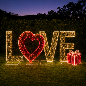 Luci a LED a forma di cuore con ali e lucchetto, con telaio in metallo, certificazione CE RoHS IP65, per decorazioni nuziali e San Valentino - Product Image 3
