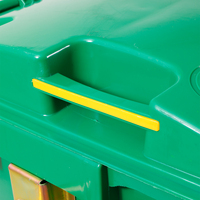 Poubelle de couleur sur pied de 240 litres, conteneur de déchets de grande capacité avec poignée