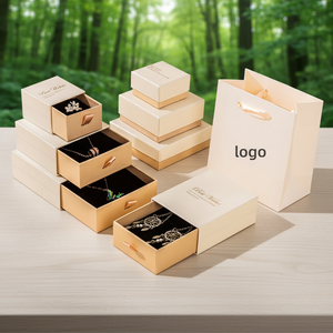 Custom Logo High-End Eco-Friendly Recyclable Biodegradable Cardboard Jewelry Box Sliding <strong>Drawer</strong> Sponge <strong>Insert</strong> for Necklace - Product Image 2