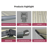 Auvent extérieur motorisé rétractable en aluminium, tissu PVC imperméable de luxe, avec bandes lumineuses LED pour balcon, protection contre la pluie