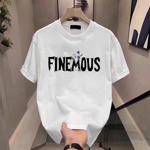 Finemous T-Shirt mit floralem Rückendruck, Vintage-Weiß mit Blumengrafik, Rundhalsausschnitt, kurze Ärmel, Oversize-Streetwear-T-Shirt - Product Image 4